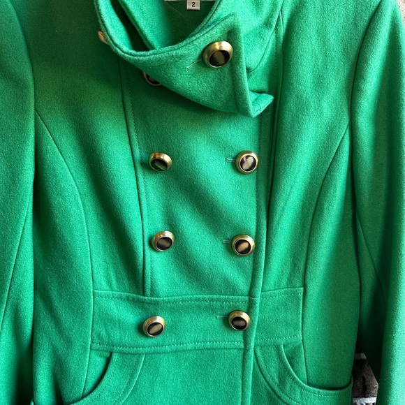 Kenneth Cole New York Vibrant Green Pea Coat - Picture 6 of 14